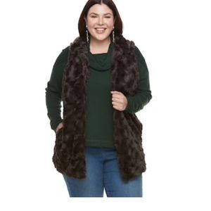 Plus Size French Laundry Faux-Fur Tunic Vest